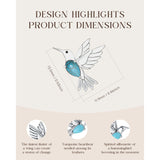 Sterling Silver Turquoise Hummingbird Stud Earrings