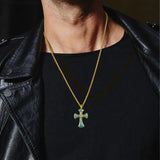 14K Gold Plated  Cross Necklace Religious Amulets Jewelry Gifts