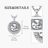 Sterling Silver Viking Dragon Eagle Wolf Animal Pendant Necklace for Men