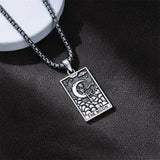 Sterling Silver Lovers Hierophant Magician Three of Swords Wheel of Fortune SkeletonTarot Card Pendant Necklace