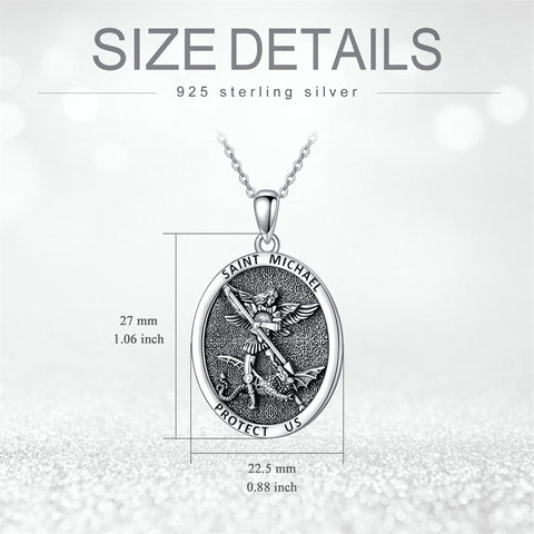 Sterling Silver St Michael St Benedict St Anthony St Jude Medal Pendant Necklace