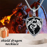 Sterling Silver Viking Dragon Eagle Wolf Animal Pendant Necklace for Men