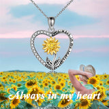 Sunflower Urn for Ashes Necklace Sterling Silver Sunflower Ashes Pendant Necklace Urns Locket Jewelry Gift for Women Girl