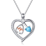 10K 14K 18K Gold Heart Birthstone Personalized Engraved Stethoscope Pendant Necklace
