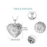 10K 14K 18K Gold Heart Personalized Photo Sunflower Pendant Necklace