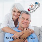 Sterling Silver Personalized Birthstone Photo Engraved Photo Ring