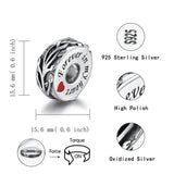 Sterling Silver Cremation Urn Bead Charm for Ashes Keepsake Pendant Fit Bracelet Memorial Jewelry Gifts for Women