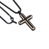14K Gold Plated Wooden Cross Necklace Jewelry Gift for Him