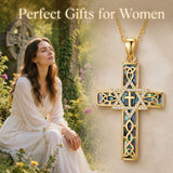 14K Gold Plated Cross Pendant Necklace Faith Jewelry Gift for Women