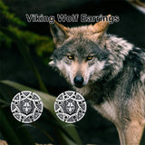 Sterling Silver Viking Raven Crow Skull Stud Earrings