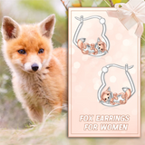 Hypoallergenic Earrings Fox Earrings Sterling Silver Animal Hug Hoop Earrings Jewelry Mothers Day Graduation Birthday Gifts for Women