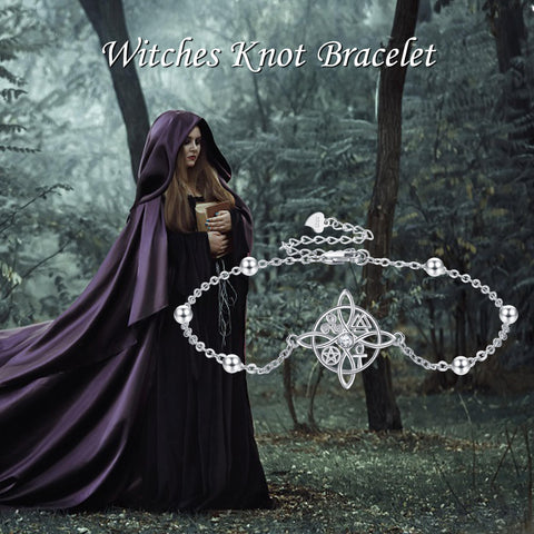Witches Knot Bracelet Sterling Silver Bracelet Witch  Jewelry Gifts for Women Girls