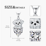 Sterling Silver Synthetic Birthstone Dog Pendant Necklace