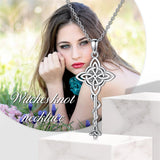 Sterling Silver Witches Knot Keymulet Protection Pendant Necklace