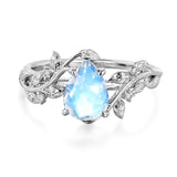 Sterling Silver 10K 14K 18K  Gold Pear Gemstone Vintage Engagement Wedding Promise Anniversary Ring