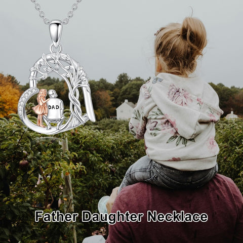 Sterling Silver Tree of Life Father Daughter Sister Pendant Necklace for Women Christmas Gift