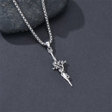 Sterling Silver Medieval Sword Dagger Pendant Necklace