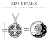 Sterling Sliver Compass Urn Necklace for Ashes
