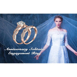14K Gold Plated  1.5CT Cubic Zirconia  Wedding Bands Engagement Rings Promise Rings for Her