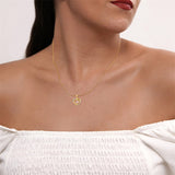 14K Yellow Gold Rose Heart Pendant Necklace