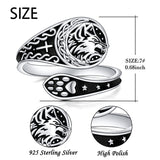 Sterling Silver Wolf Adjustable Spoon Ring