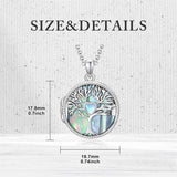 Sterling Silver Personalized Photo Moonstone Tree of Life  Pendant Necklace