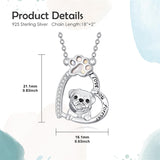 Sterling Silver Paw Print Poodle Corgi French Schnauzer Chihuahua Dachshund Golden Retriever Pug Pendant  Necklace