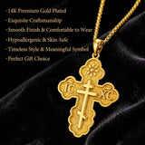 14K Gold Plated Cross Pendant Necklace  Religious Faith Jewelry Gifts for Christmas
