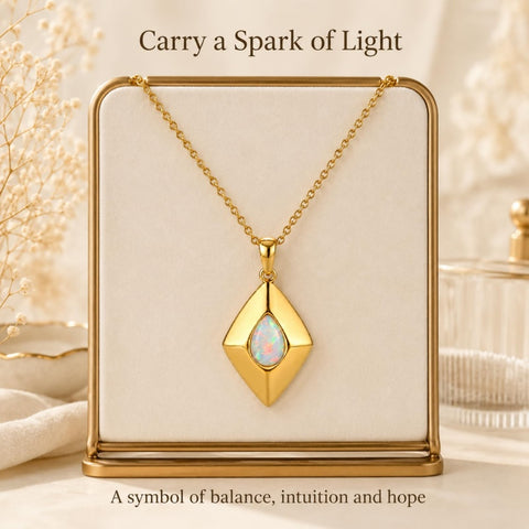 14K Gold Plated Bohemian Teardrop Pendant Necklace for Women