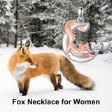 Sterling Silver 12 Month Birthstone Fox Pendant Necklace for Women