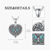 Sterling Silver Heart Rabbit Dog Cat Butterfly Dragonfly Hummingbird Wolf Urn Necklace for Ashes