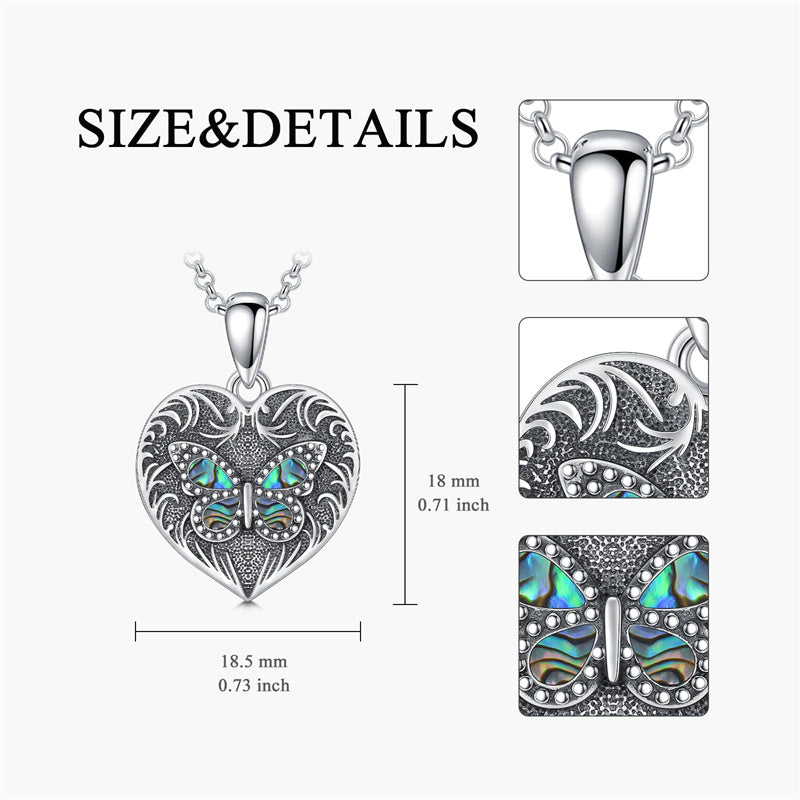 Sterling Silver Heart Rabbit Dog Cat Butterfly Dragonfly Hummingbird Wolf Urn Necklace for Ashes