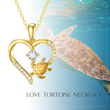 14K Gold Sea Turtle Mother And Child Necklaces Gifts For Women Girls