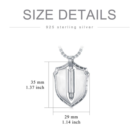 Sterling Silver Bullet Urn Necklace for Ashes for Men