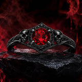 Sterling Silver 10K 14K 18K Gold Personalized Gothic Skull Ring Exquisite Spooky Jewelry for Halloween Lovers