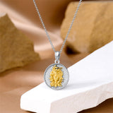 Sterling Silver Gold Medusa Goddess Amulet Pendant Necklace