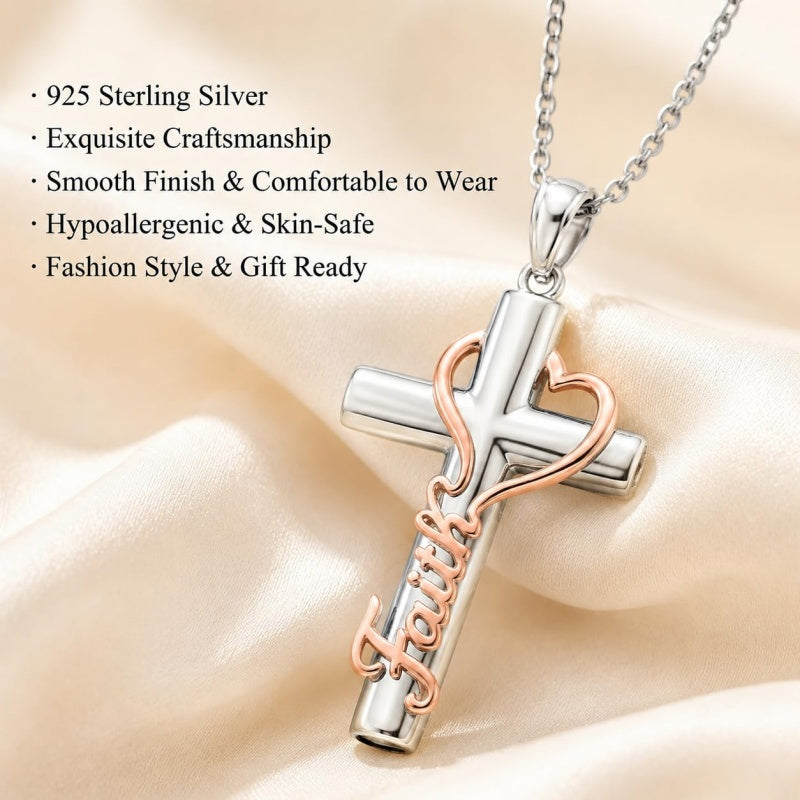 Sterling Silver Cross Pendant Necklace Gift for Anniversary Christmas
