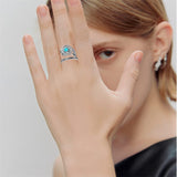 Sunflower Spoon Ring 925 Sterling Silver Adjustable Thumb Ring Vintage Turquoise Spoon Rings for Women Sunflower Spoon Ring Jewelry Gifts