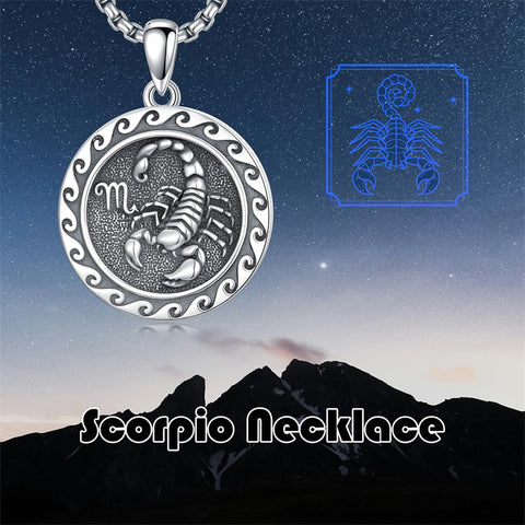 Sterling Silver 12 Zodiac Astrology Horoscope Pendant Necklace