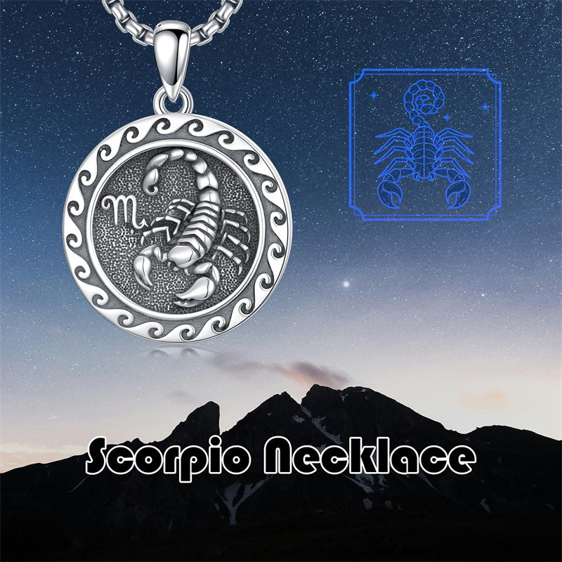 Sterling Silver 12 Zodiac Astrology Horoscope Pendant Necklace