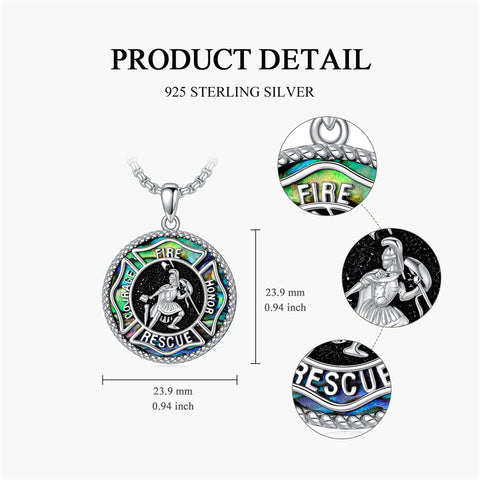 Sterling Silver Crown of Thorns Jesus St Benedict St Michael Pendant Necklace