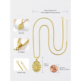 Patron Saint Medals Protection  14K Gold Plated Necklace for Men