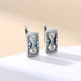 Sterling Silver Abalone Shell Cross Faith Hourglass Skull Leverback Earrings for Women