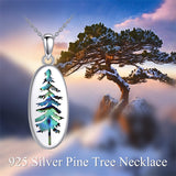 Sterling Silver Mountain Bear Pine Tree Sun Ocean Snowy Mountain Pendant Necklace