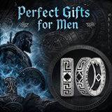 14K Gold Plated  Cubic Zircon Norse Viking Runes Hoop Earrings Viking Jewelry Gift for Men
