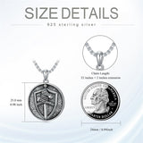 Fathers Day Presents Sterling Silver  Iron Cross Necklace Protection Necklace Amulet Jewelry for Men Women with 22"+2" Chain