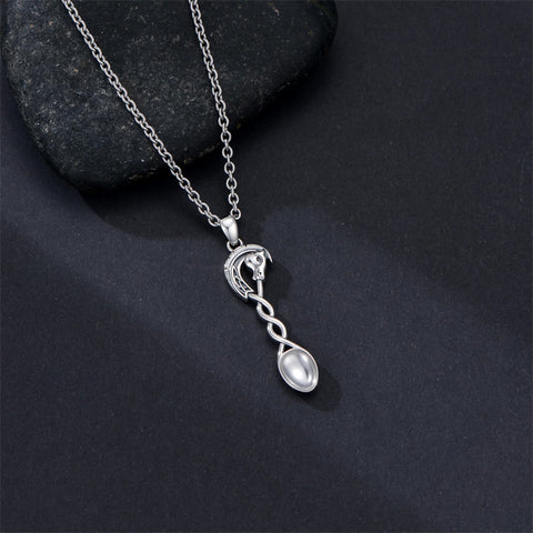 Sterling Silver Horse Turtle Dragon Masks Spoon Pendant Necklace