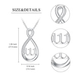 Sterling Silver 111 222 333 444 555 777 888 999 Infinity Angel Number Pendant Necklace