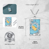 Sterling Silver Turquoise Empress The Lovers  The Moon Wheel Of Fortune The Sun Tarot Card Pendant Necklace