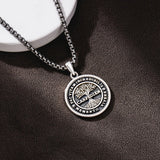 Sterling Silver Memento Mori Gothic Skull Amulet Pendant Necklace for Men